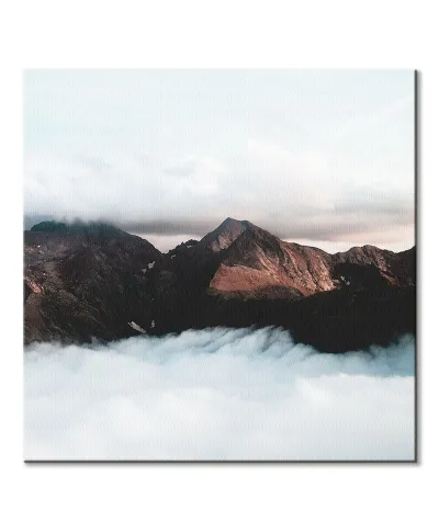 Góry we mgle - obraz na płótnie