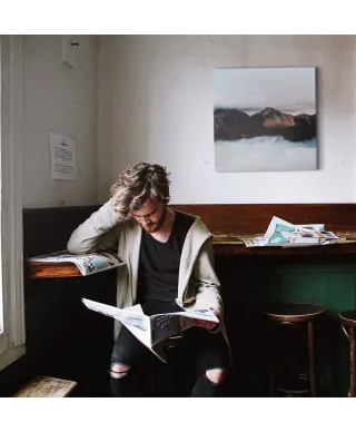 Góry we mgle - obraz na płótnie