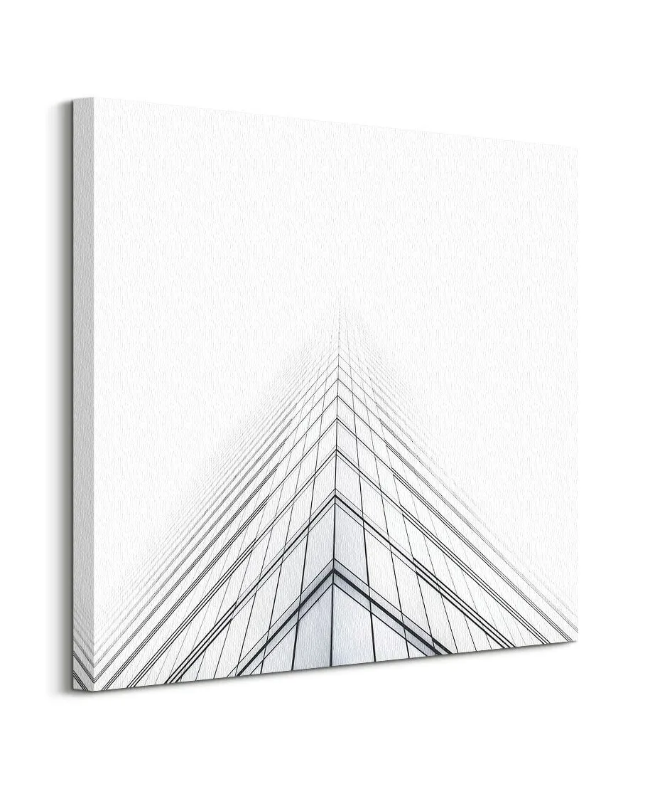 Budynek we mgle - obraz na płótnie