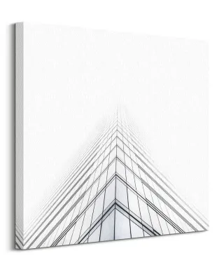 Budynek we mgle - obraz na płótnie