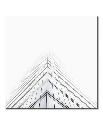 Budynek we mgle - obraz na płótnie