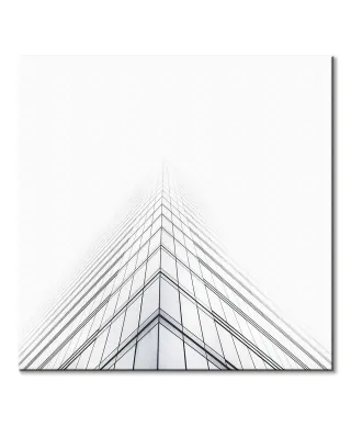 Budynek we mgle - obraz na płótnie