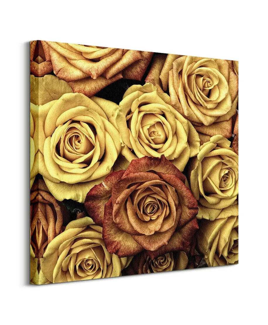 Złote Róże - obraz na płótnie