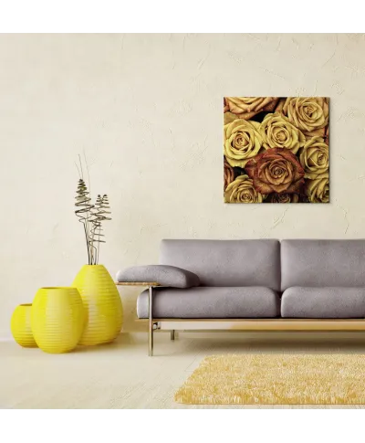 Złote Róże - obraz na płótnie