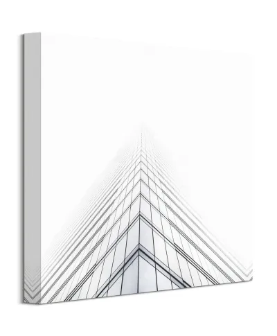 Budynek we mgle - Obraz na płótnie