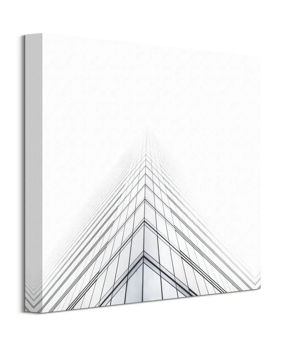 Budynek we mgle - Obraz na płótnie