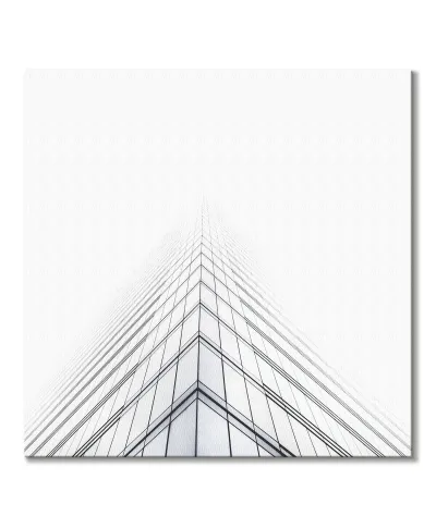 Budynek we mgle - Obraz na płótnie