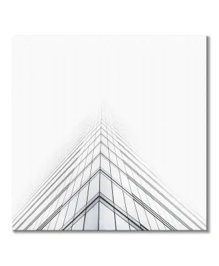 Budynek we mgle - Obraz na płótnie