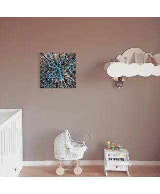 Korony drzew w słońcu - obraz na płótnie