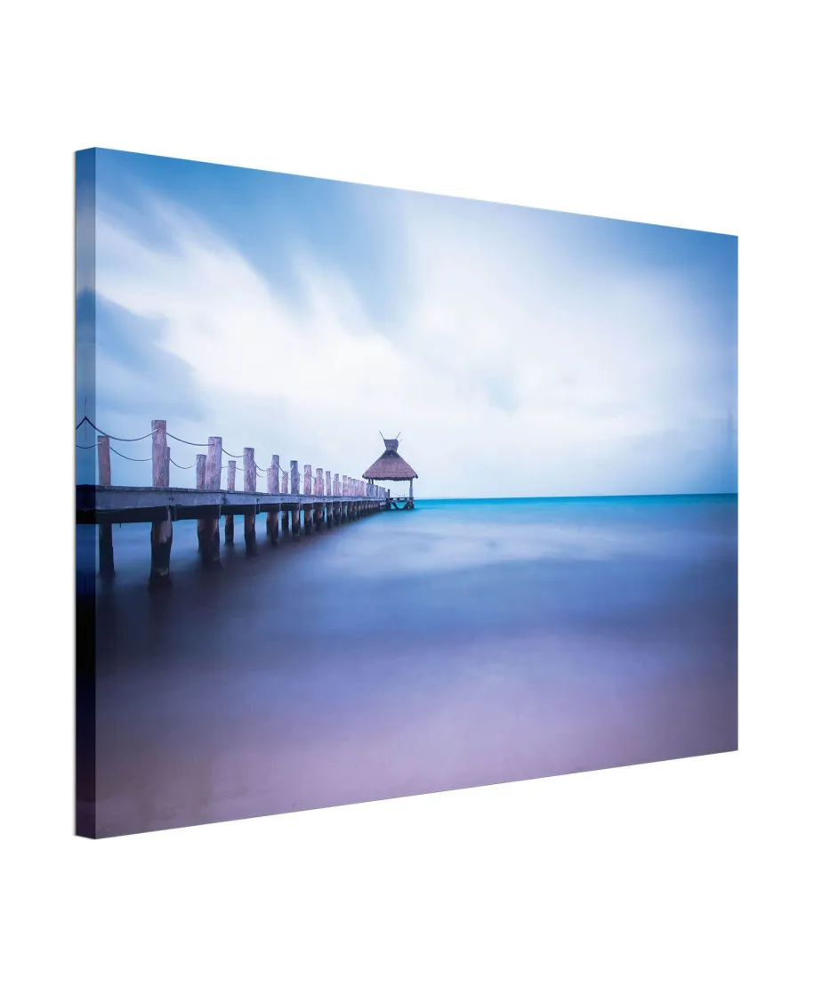 Drewniane molo - obraz na płótnie