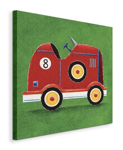 Red Racing Car - Number 8 - Obraz na płótnie