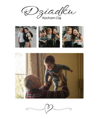 Plakat A4 ze zdjęciami Prezent na Dzień Dziadka