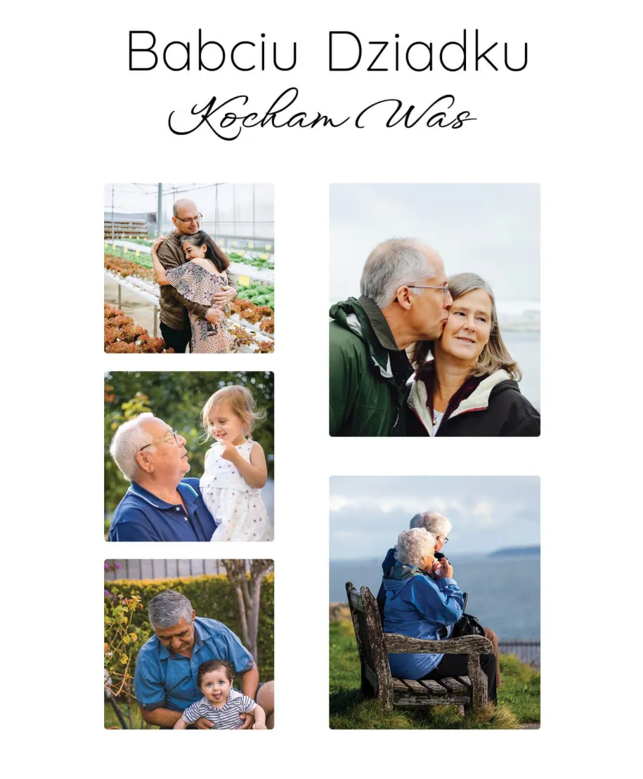 Plakat ze zdjęciami Prezent dla Babci i Dziadka