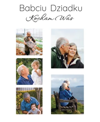 Plakat ze zdjęciami Prezent dla Babci i Dziadka