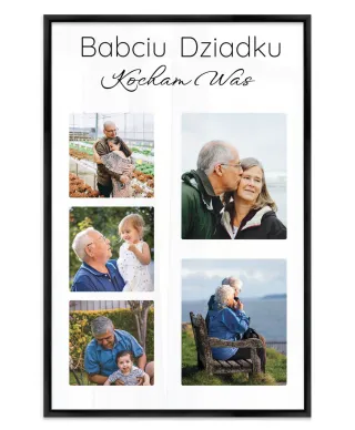 Plakat ze zdjęciami Prezent dla Babci i Dziadka