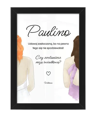 Plakat A4 Prośba o świadkowanie, zostanie świadkową