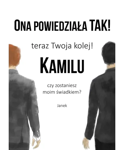 Plakat A4 Prośba o świadkowanie, zostanie świadkiem w czarnej ramce