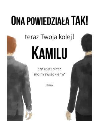 Plakat A4 Prośba o świadkowanie, zostanie świadkiem w czarnej ramce