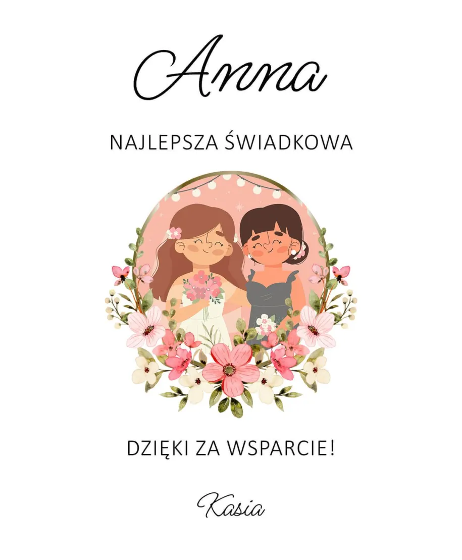 Plakat A4 Podziękowanie dla Świadkowej