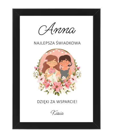 Plakat A4 Podziękowanie dla Świadkowej