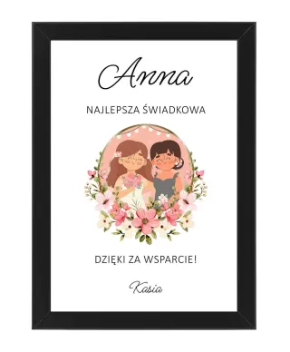 Plakat A4 Podziękowanie dla Świadkowej