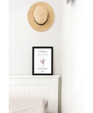 Plakat A4 Podziękowanie dla Świadkowej w czarnej ramce