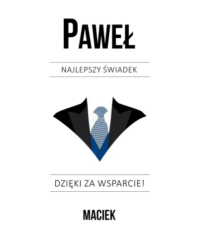 Plakat A4 Podziękowanie dla Świadka w czarnej ramce