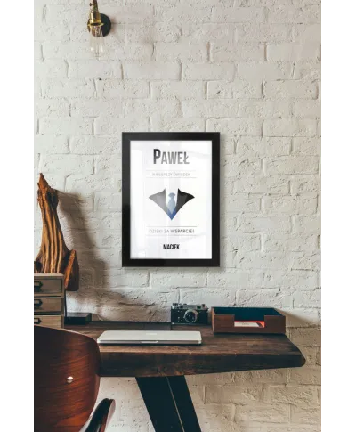 Plakat A4 Podziękowanie dla Świadka w czarnej ramce