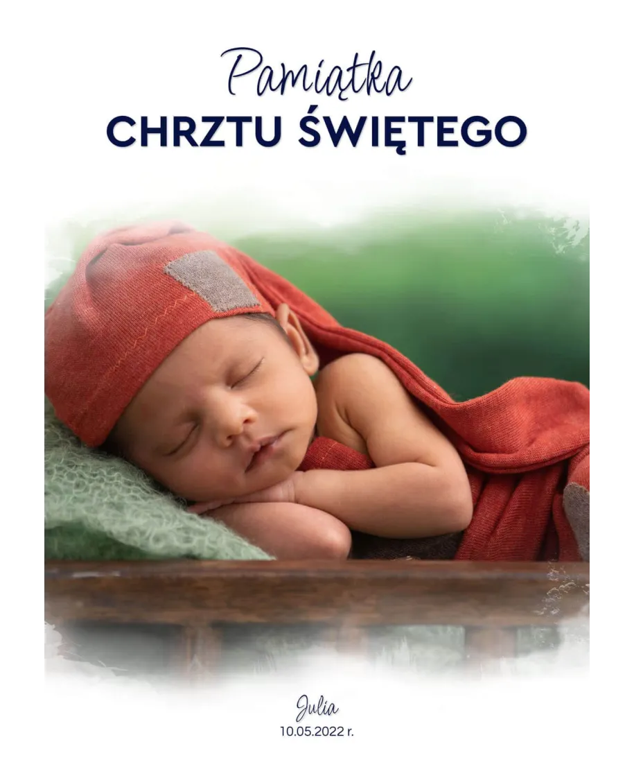 Plakat A4 ze zdjęciem Pamiątka Chrztu Świętego