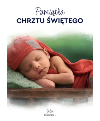 Plakat A4 ze zdjęciem Pamiątka Chrztu Świętego