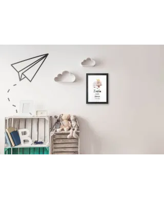 Plakat A4 Metryczka dla dziewczynki