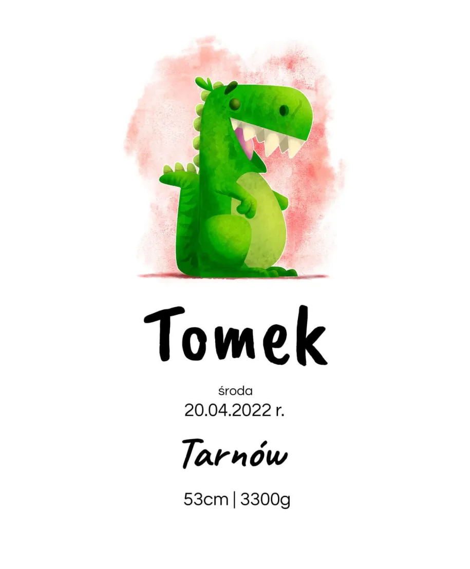 Plakat A4 Metryczka dla chłopca