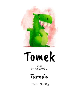 Plakat A4 Metryczka dla chłopca
