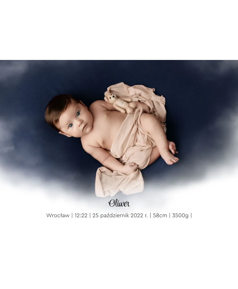 Plakat A4 ze zdjęciem Metryczka dla chłopca