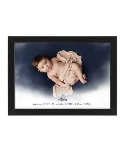 Plakat A4 ze zdjęciem Metryczka dla chłopca