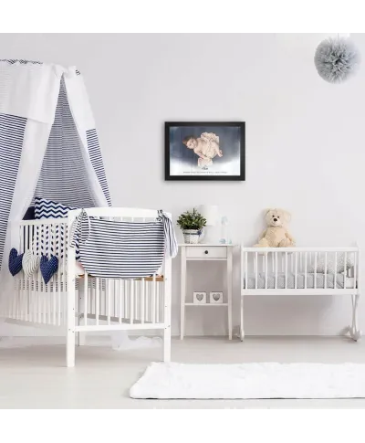 Plakat A4 ze zdjęciami Metryczka dla chłopca w czarnej ramce