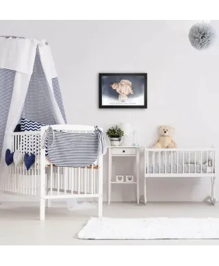 Plakat A4 ze zdjęciami Metryczka dla chłopca w czarnej ramce