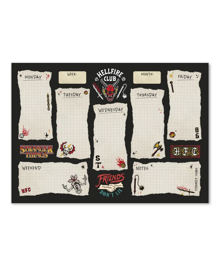 Stranger Things - planer tygodniowy A4