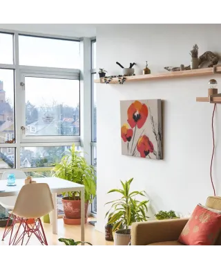 Three Poppies - Grey - Obraz na płótnie