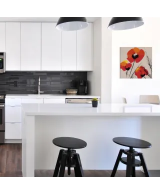 Three Poppies - Grey - Obraz na płótnie