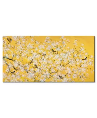 Blossom On Yellow - obraz na płótnie