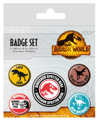 Jurassic World Dominion Warning Signs - przypinki