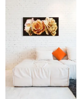 Obraz na ścianę - Kwiaty - Rose Trio - 50x100 cm