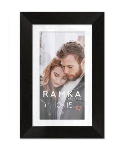 Ramka na zdjęcia 10x15 cm z podpórką Czarna