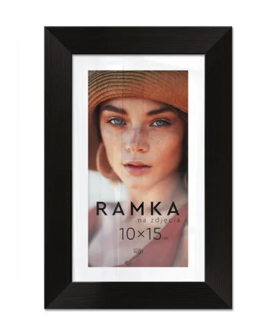 Ramka na zdjęcia 10x15 cm z podpórką Czarna