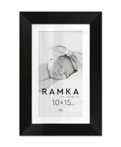 Ramka na zdjęcia 10x15 cm z podpórką Czarna