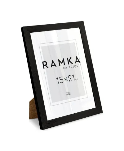 Ramka na zdjęcia 15x21 cm z podpórką Czarna