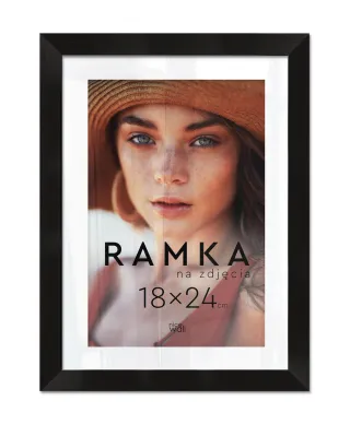 Ramka na zdjęcia 18x24 cm z podpórką Czarna