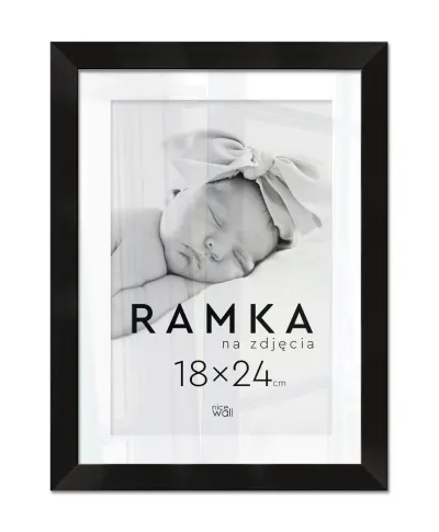 Ramka na zdjęcia 18x24 cm z podpórką Czarna