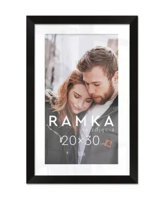 Ramka na zdjęcia 20x30 cm z podpórką Czarna